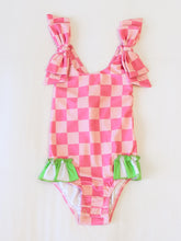 Melanie One Piece - Dusty Checkered Pinks